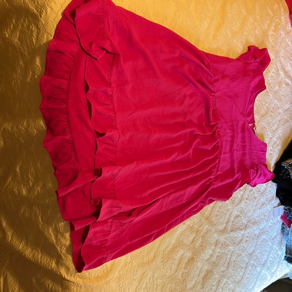 Pink mid length dress